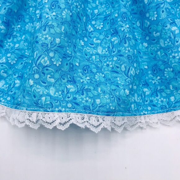 Bright Blue W Lace Pioneer Doll Dress & Bonnet, Handmade Outfit, For 18" Dolls - Picture 6 of 9